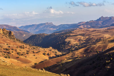 High angle view of landscape against sky