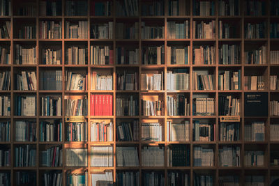 Full frame shot of books in library