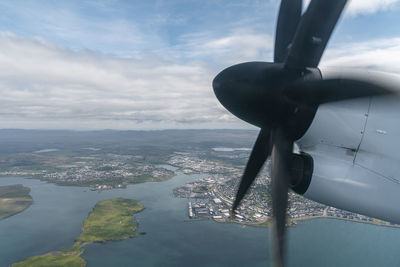 Reykjavik outside of plane window