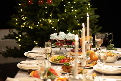 View of christmas decorations on table