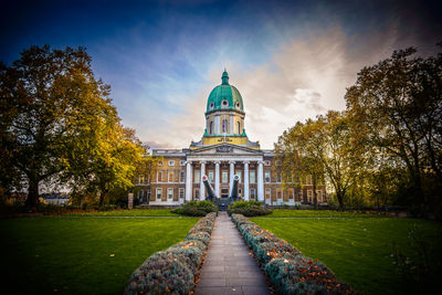 View of historical building against cloudy sky