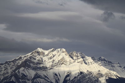 Scenic view of snowcapped mountains against sky in banff canda