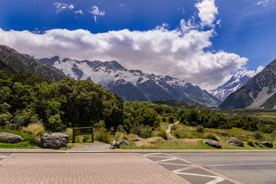 Scenic view of mountains against sky