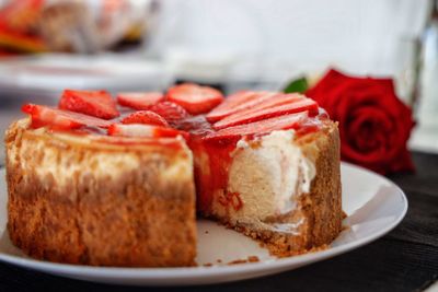 Close-up of food in plate on table