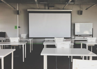 Empty chairs and tables