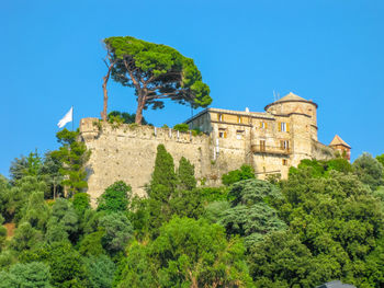 Castle against clear blue sky