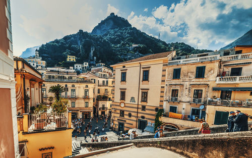 Buildings against sky in city