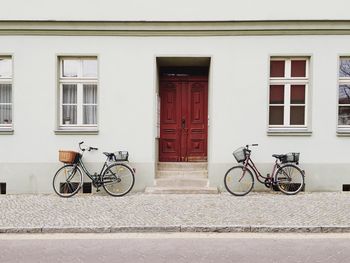 Bicycle parked in parking lot