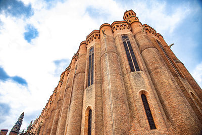 Low angle view of old building against sky