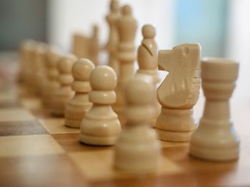 Close-up of chess pieces