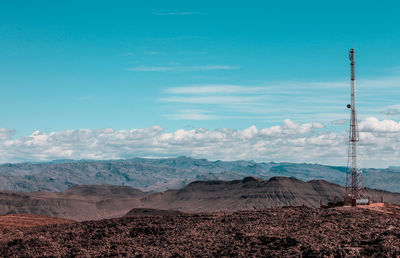 Scenic view of landscape against blue sky