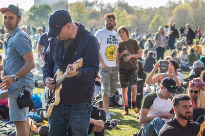 Group of people at music concert