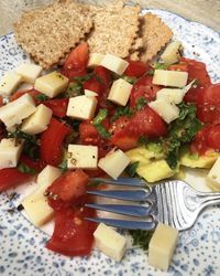 High angle view of salad in plate