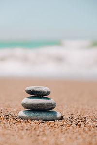 Stack of stones on beach