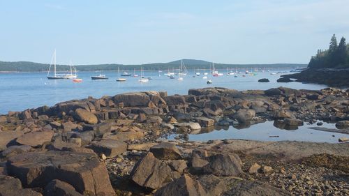 View of boats in lake