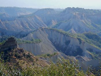 High angle view of mountain range