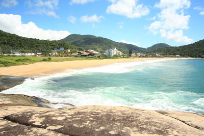 View of calm beach against the sky