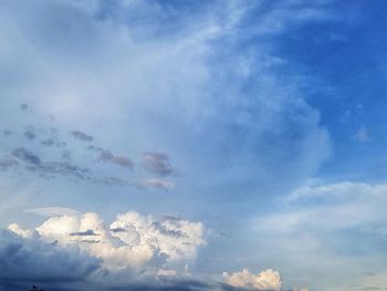 Low angle view of clouds in sky