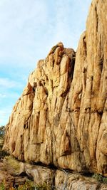 Low angle view of rock formation