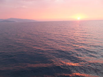 Scenic view of sunset over sea