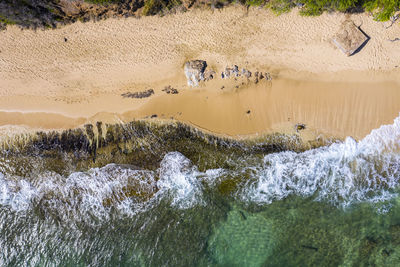 High angle view of sea waves