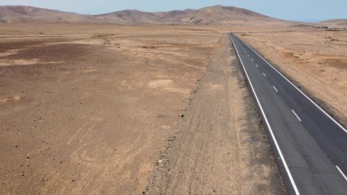 High angle view of empty road