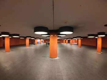 Empty illuminated corridor