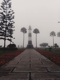 View of monument in foggy weather