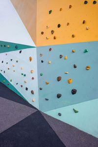 Rock climbing wall on the street