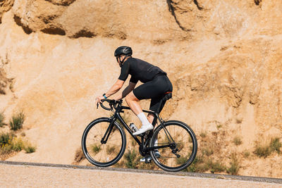 Man riding bicycle