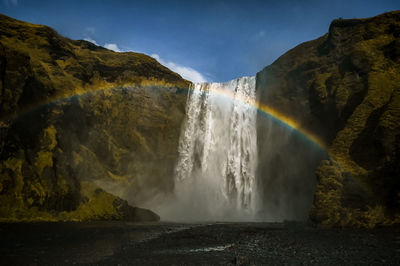 Scenic view of waterfall