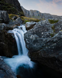 Scenic view of waterfall