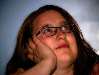 Close-up of thoughtful woman