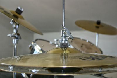 Close-up of cymbal and drum