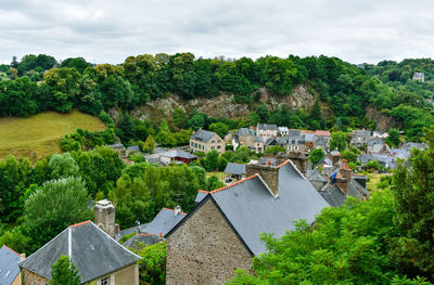Fougeres old town sightseeing. french brittany village