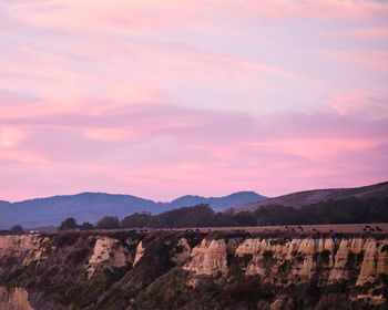 Scenic view of landscape against sky during sunset