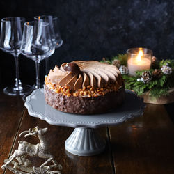 Chocolate cake on the table