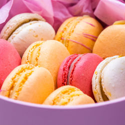 Close-up of macaroons