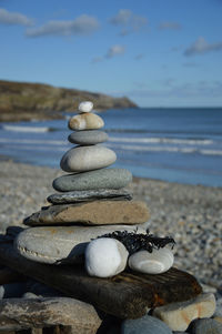 Stack of stones on beach