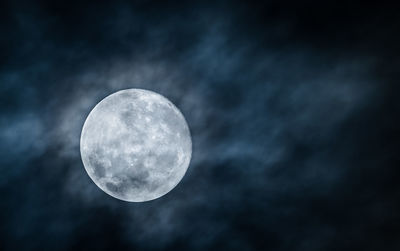 Low angle view of moon against sky