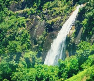 Scenic view of waterfall