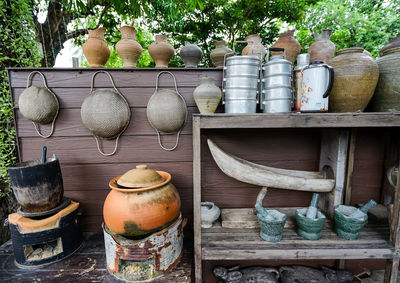 View of old containers for sale