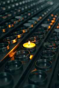 Close-up of illuminated candles