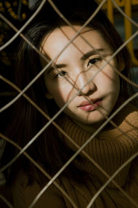 Close-up portrait of a young woman