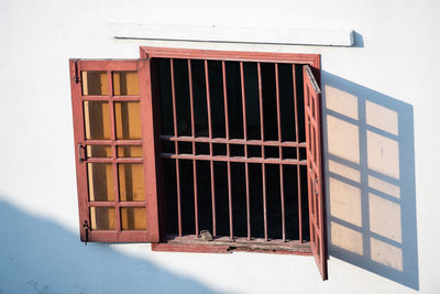 Closed door of building