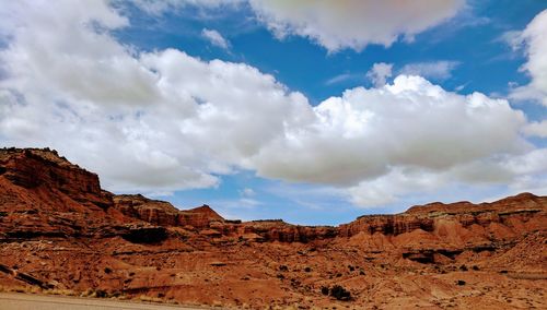 Low angle view of mountain against sky