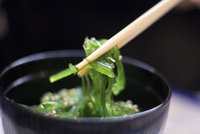 Close-up of soup in bowl