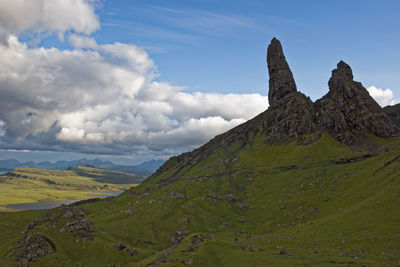 Scenic view of landscape and mountains against sky