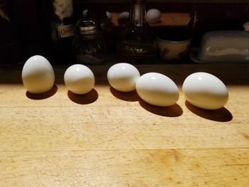 High angle view of candles on table