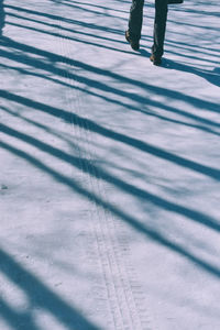 Low section of man on snow